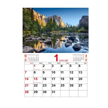 Календарь на 2024 год, ежемесячные природные пейзажи, настенный календарь для путешествий, коллекция фотографий природы, ежемесячный календарь для гостиной
