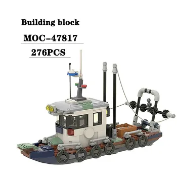 Новый MOC-47817 Малый Трал Рыболовная Лодка Сращенный Строительный Блок Модель 789 шт. Для Взрослых и Детей На День Рождения Рождественская Игрушка В Подарок