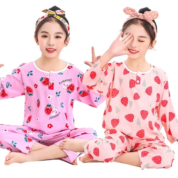 Пижамный комплект для девочек, летняя домашняя одежда, пижамы для подростков, милые тонкие пижамы, пижамы для мальчиков, подарок на День защиты детей, детские ночные костюмы