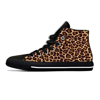 Горячий леопардовый принт Эстетическая мода Классическая Повседневная обувь с высоким берцем Дышащие Мужские И женские кроссовки Легкая Спортивная обувь