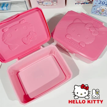 Sanrio Hello Kitty Милый Ящик для хранения Мультяшный Многофункциональный Настольный Органайзер Переносная Пылезащитная Коробка Для путешествий Коробка для хранения ювелирных изделий