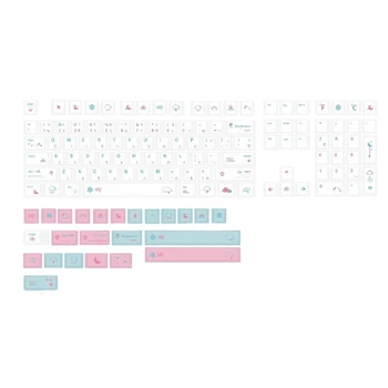 132 клавиши, белые погодные колпачки XDA, набор японских клавиш для механической клавиатуры