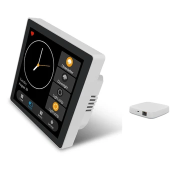 Панель управления Tuya Smart Home Multiple Zigbee Smart Home Пластиковый 4-дюймовый переключатель сенсорного управления EU Plug