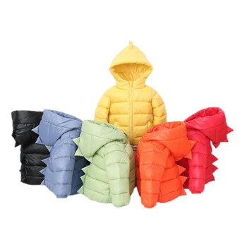 2, 3, 4, 5, 6 лет, зимняя куртка для маленьких мальчиков, модная верхняя одежда с 3D динозавром, пальто на молнии для Рождественской вечеринки для девочек, детская одежда
