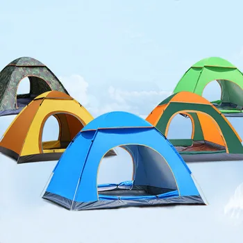 Дешевая полностью автоматическая складная пляжная палатка для 3-4 человек, двухместная, простая, быстроразъемная для кемпинга на открытом воздухе