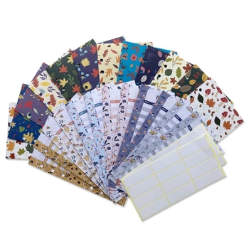 B36C Бюджетные конверты с цветочным рисунком и наклейками, Связующие Бюджетные листы, кошельки для хранения наличных денег