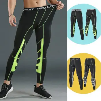 Мужские утепленные компрессионные брюки для велоспорта, бега, баскетбола, фитнеса, спортивные штаны, колготки, эластичные футбольные леггинсы S0p2