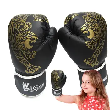 Боксерские перчатки для взрослых, Дышащие Боевые перчатки из искусственной кожи, Детские Боксерские Тренировочные перчатки для кикбоксинга Для домашнего спорта