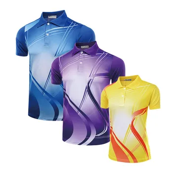 рубашка для бадминтона мужская женская, рубашка для настольного тенниса, Дышащая футболка с отложным воротником для тенниса спортивная одежда M-4XL A58