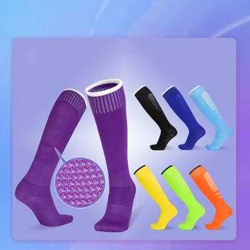 5 пар футбольных носков с высоким коленом для детей и взрослых, тонкие дышащие спортивные носки, уличные нескользящие футбольные тренировочные чулки