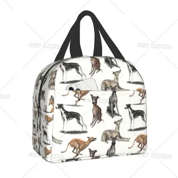 Женская сумка для ланча с изоляцией Whippet, герметичный кулер для собак Greyhound, Термосумка для ланча, Пляжные сумки для кемпинга, дорожные сумки для пикника