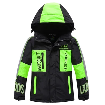 Зимняя лыжная куртка для детей, водонепроницаемый Ветрозащитный детский утепленный зимний комбинезон для мальчиков и девочек, катание на лыжах, сноуборде, снежная куртка