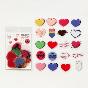 1 упаковка (40 штук) Двухслойные сердечки, декоративные наклейки, чашки для записей, блокноты, украшение альбома