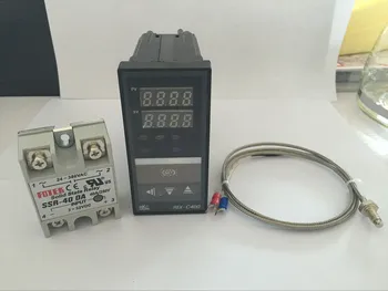 Цифровой ПИД-регулятор температуры RKC Термостат REX-C400 (SSR-выход) + термопара типа K + SSR-реле Max 40A