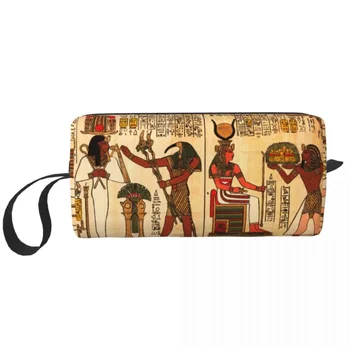 Косметичка для макияжа в Древнем Египте, этническая египетская косметичка в стиле ретро, дорожная сумка для туалетных принадлежностей, органайзер, кошелек для хранения для женщин