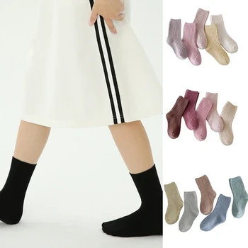 Мягкие хлопчатобумажные носки-платья однотонного цвета AnklUnisex Для маленьких детей, мальчиков и девочек T8NB