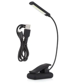 6 Вт Светодиодная лампа с двойной головкой и регулируемой яркостью USB, Зажимная лампа для чтения для ноутбука, ноутбука, изголовья кровати, стола, портативного ночника