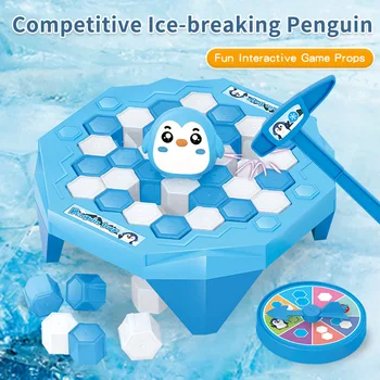 Семейная мини-ловушка для пингвинов Ледокольная игрушка Save Penguin Game Интерактивные развлечения для родителей и детей Настольная игра в помещении Игрушка для детей