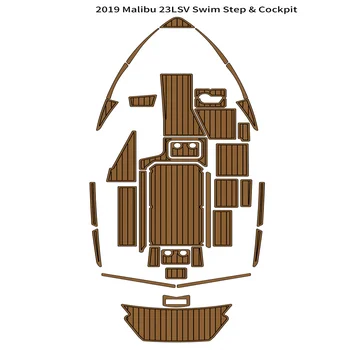 2019 Malibu 23 LSV Платформа для плавания, кокпит, коврик для лодочной палубы из вспененного ЭВА и тикового дерева