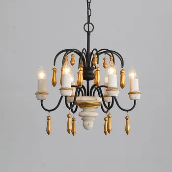 Американская лампа для винного шкафа, Деревянная люстра во французском стиле, Креативный Подвесной светильник для украшения кухни в скандинавском стиле для ресторана