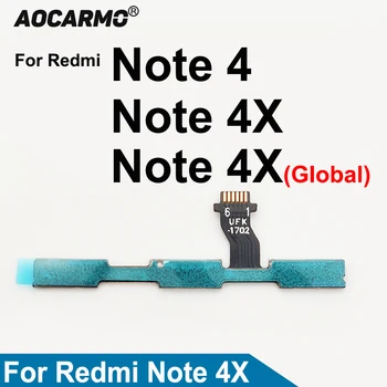 Aocarmo для Xiaomi Redmi Note 4 4X Pro Глобальная боковая кнопка Включения Выключения питания Кнопка регулировки громкости Запчасти для гибкого кабеля