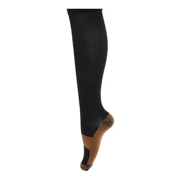 1 пара мужских и женских длинных носков из медного волокна, компрессионные чулки, высокие носки для спорта на открытом воздухе 15-20 мм рт. ст.
