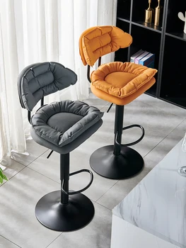 Современный простой стульчик для кормления, Вращающийся на стойке регистрации, Кассир, поднимающий спинку домашнего высокого табурета, Легкий роскошный барный стул