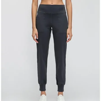 Женские эластичные брюки для йоги Lulu с высокой талией, расслабленные брюки для бега трусцой с эластичной талией, предназначенные для бега трусцой в движении