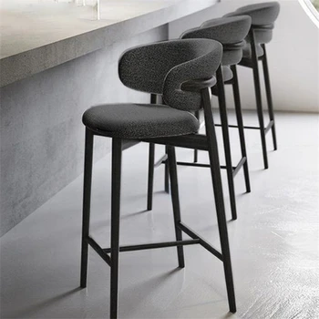 Современный барный стул из массива дерева, Скандинавский барный стул для гостиной, для кухни, легкая Роскошная ткань, мебель для дома Sgabelli Isola Cucina