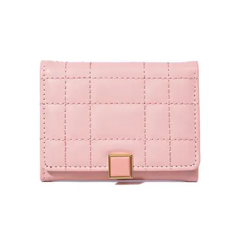 Новая маленькая свежая женская сумочка в три сложения, короткая, из мягкой кожи, простая, однотонная, нежная, милая сумочка