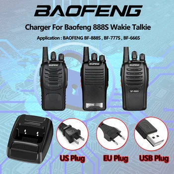 Baofeng USB Адаптер Зарядное Устройство Двухстороннее Радио Walkie Talkie BF-888s Retevis H777 BF-666S Базовая Зарядная док-станция Аксессуары 100-240 В
