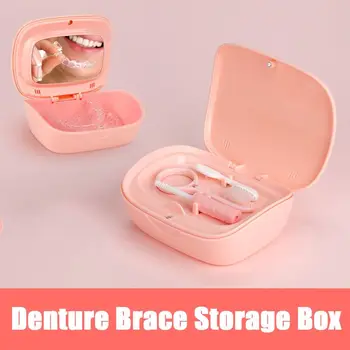 Дышащий футляр для ортодонтических фиксаторов, герметичная двухслойная коробка для зубных брекетов с 3 предметами стоматологического инструмента с зеркальным ящиком для хранения зубных протезов.