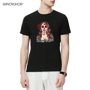Сексуальная футболка с принтом скелета и черепа для девочек, мужская летняя футболка в стиле харадзюку, хлопковые топы в стиле хип-хоп, Camisetas Masculina