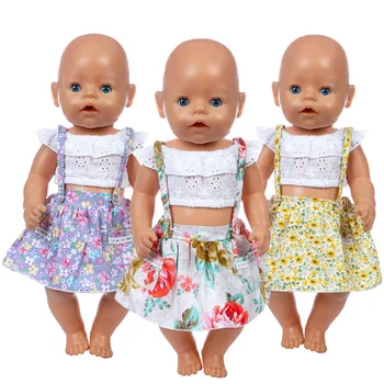 2020 Новая кукольная одежда с цветочной юбкой, подходящая для одежды для новорожденных кукол 43 см/ 17 дюймов и аксессуаров для кукол 17 дюймов