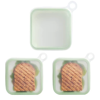 Контейнеры для сэндвичей из 3шт, Многоразовая коробка для тостов, безопасная для микроволновой печи коробка для ланча, переносная коробка для хранения бутербродов для детей и взрослых