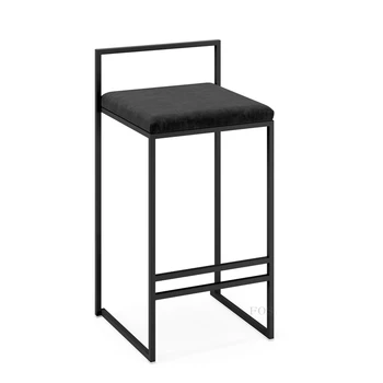 Высокая обеденная стойка, барный стул, металлический бархат, скандинавский черный, роскошные стулья, металлические обеденные стойки, шезлонги для бара, мебель для паба