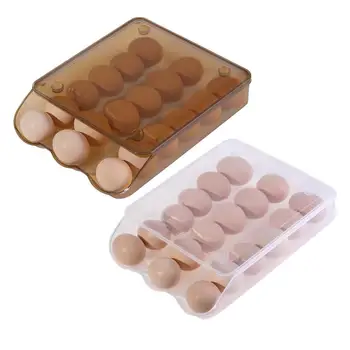 Автоматический держатель для яиц с перекатыванием, многоразовый диспенсер для яиц в холодильнике, Штабелируемый диспенсер для яиц на 18 грамм, подставка для яиц для холодильника