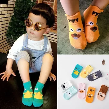 Трехмерные носки для лодок Animal Party, новые мультяшные детские териленовые детские нескользящие носки для пола из Южной Кореи