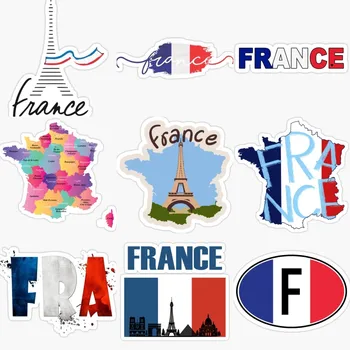 Креативная Франция, Французский флаг, карта, наклейки с Эйфелевой башней, аксессуары для ноутбука, грузовика, окна автомобиля, Велосипедный шлем, гоночные украшения, наклейки