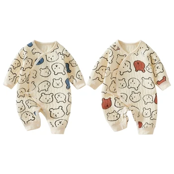 Комбинезон Sweet Babys, хлопковая одежда для новорожденных с рисунком медведя