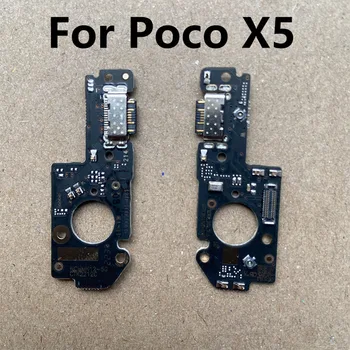 Быстрый порт USB-док-станции для зарядки Xiaomi Poco X5 5G Mic Плата разъема микрофона Гибкий кабель Запасные части по всему миру