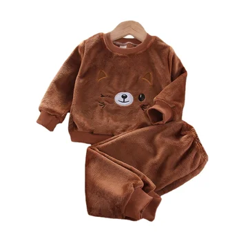 2023 Детские комплекты Осенний Корейский детский комплект с длинными рукавами для мальчиков, свитер для девочек, штаны, комплект одежды из 2 предметов для маленьких девочек