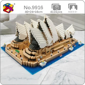PZX 9916 Мировая Архитектура Сиднейский Оперный Театр Океанский Корабль 3D Мини Алмазные Блоки Кирпичи Строительная Игрушка Для Детей Без Коробки