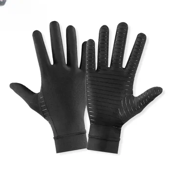 Велосипедные перчатки, нескользящие перчатки для ухода за полными пальцами, спандекс из медного волокна, сенсорный экран, спортивные зимние теплые мужские перчатки