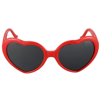 Модные солнцезащитные очки в стиле Лолита в форме сердца в стиле ретро для вечеринки ЯРКО-красный