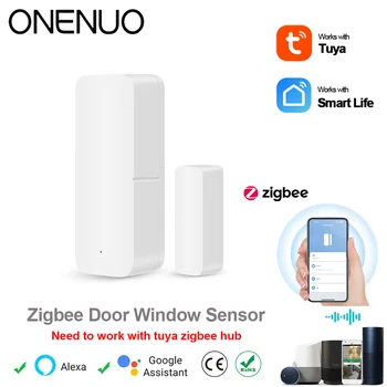 ONENUO Tuya Zigbee Дверной Датчик Smart Home Security Оконный Детектор Автоматическая Раздвижная Дверь Магнитный Контактный Датчик