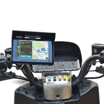 Henmall 5-дюймовый сенсорный экран IP65 Водонепроницаемый Беспроводной Carplay Android Auto Мотоцикл GPS Навигация DVR Автомобиль