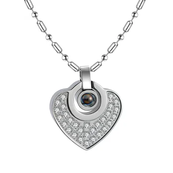 Керамическая подвеска в форме сердца, ожерелье из нержавеющей стали с бриллиантами, ювелирный подарок для женщин