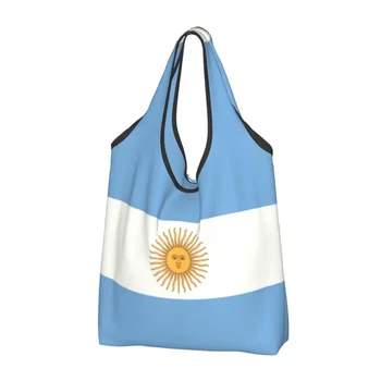 Сумки для покупок под флагом Аргентины Женские портативные сумки для покупок большой емкости