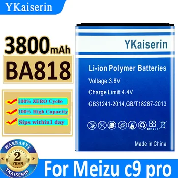 YKaiserin 3800 мАч Аккумулятор Для Meizu C9 Pro C9pro BA818 BA 818 Аккумулятор Мобильного Телефона Batterij + Номер трека